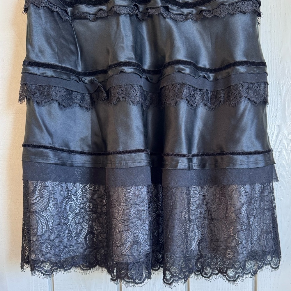 White House Black Market Black Silk Midi Skirt - Picture 4 of 6